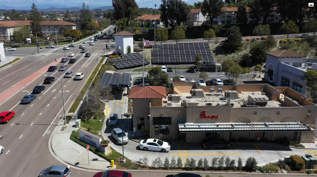 Aerial view of Chick-fil-A microgrid