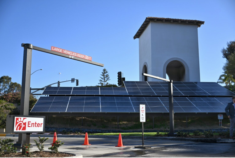 Solar array at Chick-fil-A drive thru